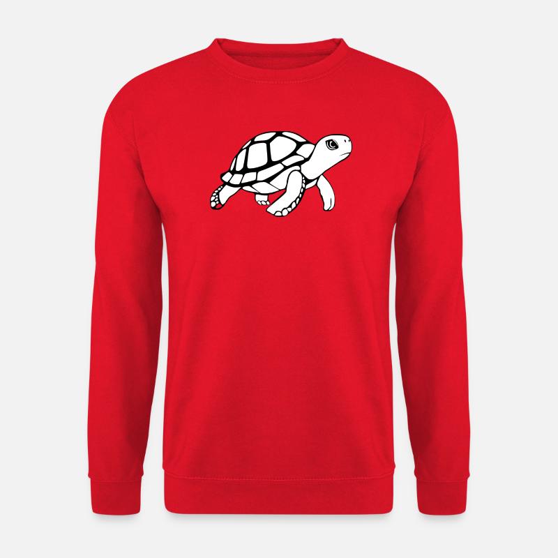 Turtle Black and White T-shirt Gift - Unisex Sweatshirt - red
