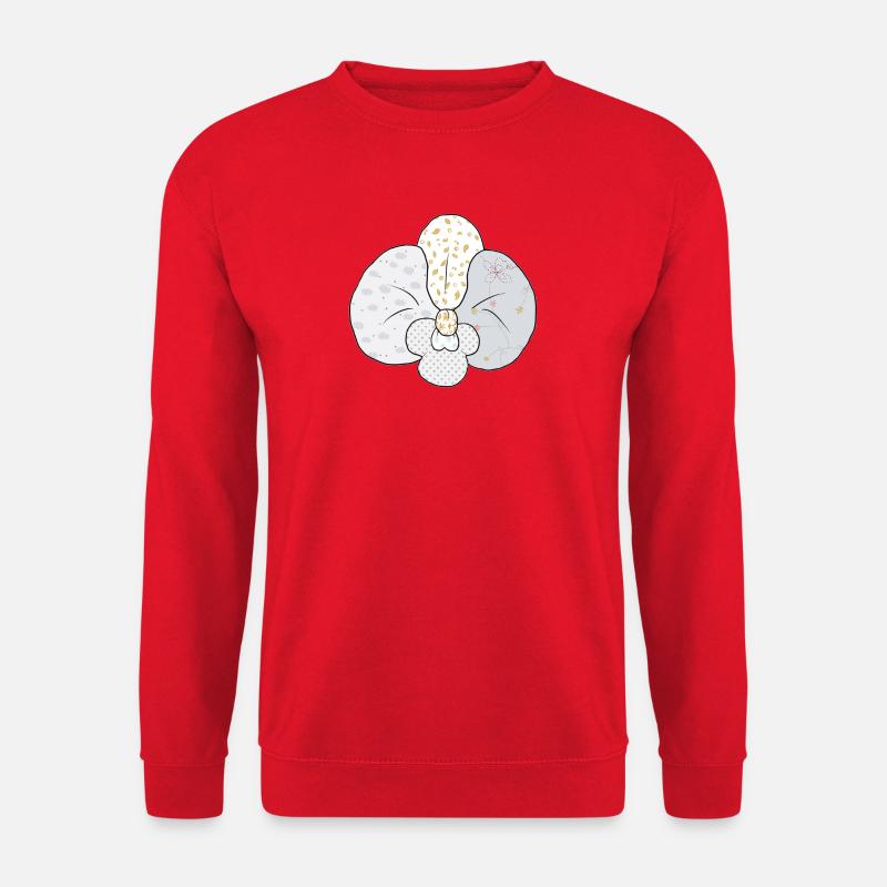 Weisse_Musterorchidee - Unisex Pullover - Rot