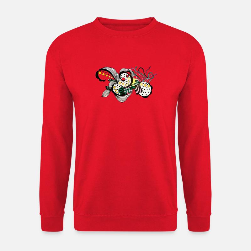 Blütenwirbel Fantasie Muster - Unisex Pullover - Rot