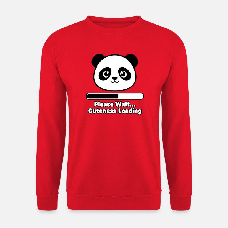 Panda Loading Screen Soft Toy - Unisex Sweatshirt - red