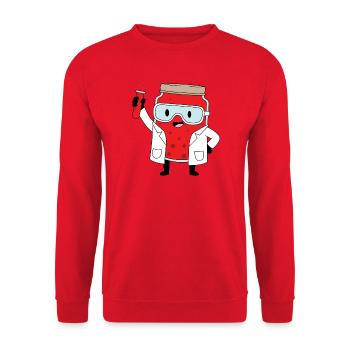 Lab Hero Jam Bottle Cartoon - Unisex Sweatshirt - red - Front - Alina (178cm) & Michal (187cm)