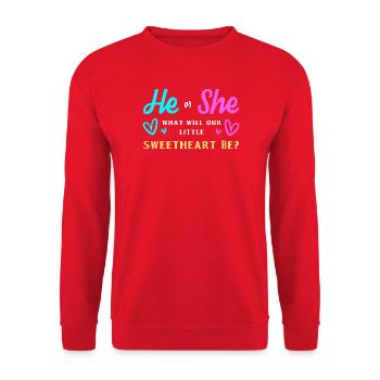 Gender Reveal Saint-Valentin Futurs parents - Sweat-shirt Unisexe - rouge - Devant - Alina (178cm) & Michal (187cm)