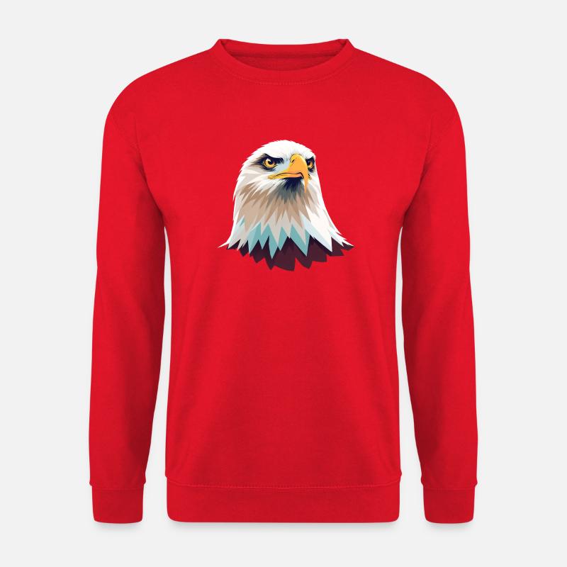 Geometric Eagle Head Illustration - Unisex Sweatshirt - red