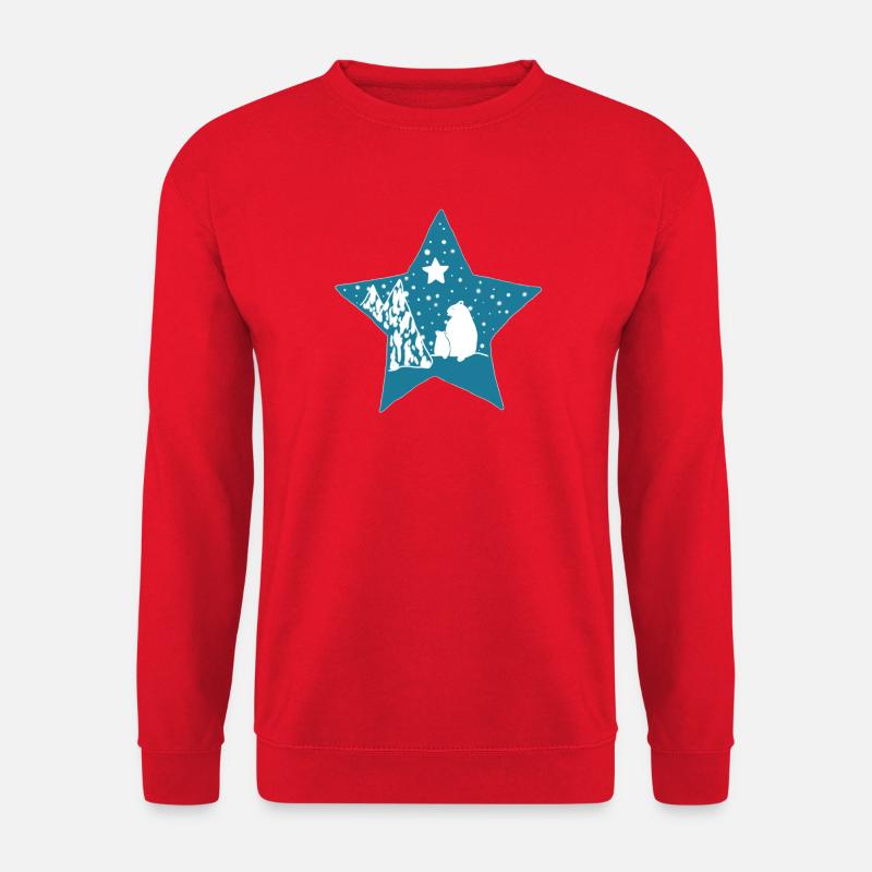 Eisbaer_im_Stern - Unisex Pullover - Rot