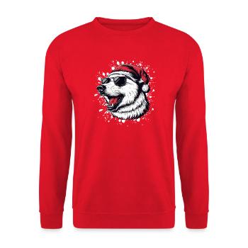 Ours polaire Noël drôle - Sweat-shirt Unisexe - rouge - Devant - Alina (178cm) & Michal (187cm)