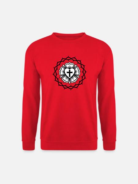 Rose luthérienne et couronne d’épines - Sweat-shirt Unisexe - rouge