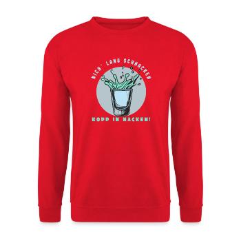 Nordischer Trinkspruch - Unisex Pullover - Rot - Vorne - Alina (178cm) & Michal (187cm)
