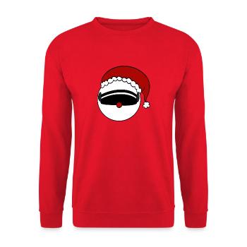 Santa Claus Helmet - Unisex Sweatshirt - red - Front - Alina (178cm) & Michal (187cm)