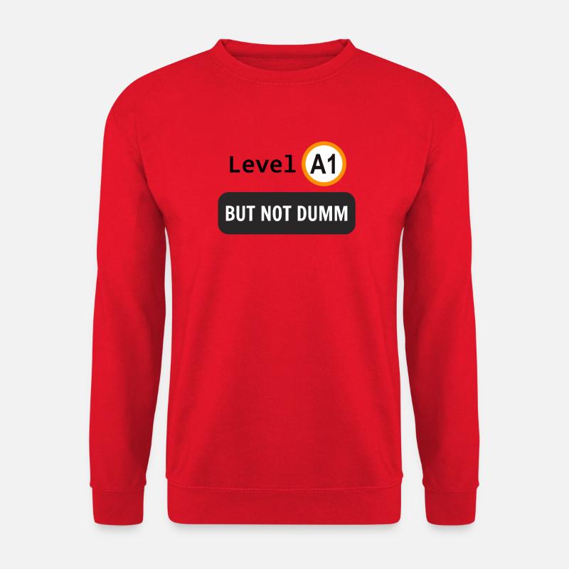  Language level A1, but not dumm - Unisex Sweatshirt - red