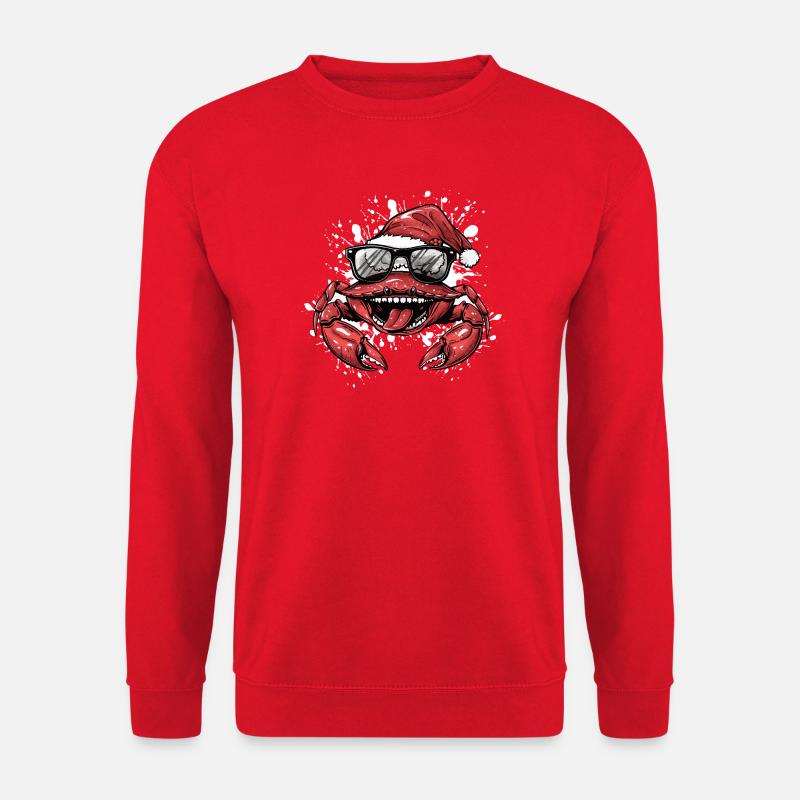 Krebs Krabbe Weihnachten Lustig - Unisex Pullover - Rot