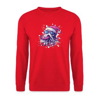 Jellyfish Christmas Funny - Unisex Sweatshirt - red - Front - Alina (178cm) & Michal (187cm)