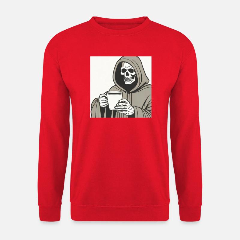 Sensenmann Skelett Becher mit Kapuze - Unisex Pullover - Rot