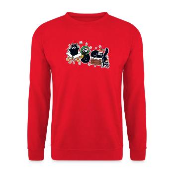 Funny Cats Reindeer Crew Xmas Parade, Kittens  - Unisex Sweatshirt - red - Front - Alina (178cm) & Michal (187cm)