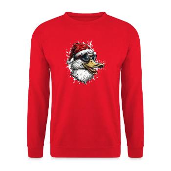 Duck Christmas Funny - Unisex Sweatshirt - red - Front - Alina (178cm) & Michal (187cm)
