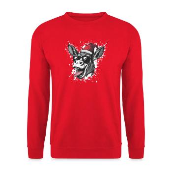 Esel Weihnachten Lustig - Unisex Pullover - Rot - Vorne - Alina (178cm) & Michal (187cm)