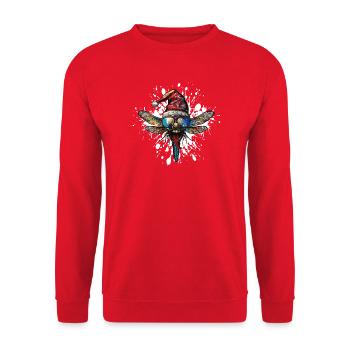 Libellule Noël drôle - Sweat-shirt Unisexe - rouge - Devant - Alina (178cm) & Michal (187cm)