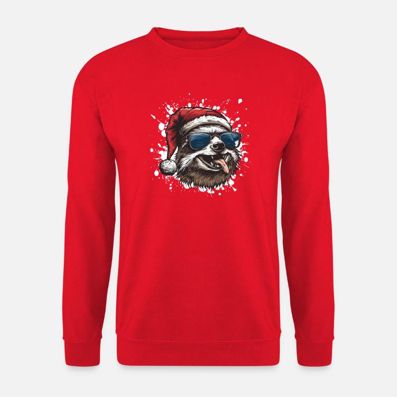 Faultier Weihnachten Lustig - Unisex Pullover - Rot