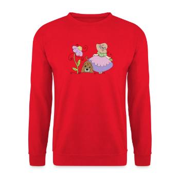 Maedchen_mit_Hund - Sweat-shirt Unisexe - rouge - Devant - Alina (178cm) & Michal (187cm)