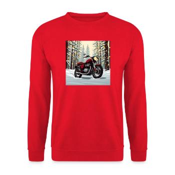 Ride Into Winter - Unisex Sweatshirt - red - Front - Alina (178cm) & Michal (187cm)