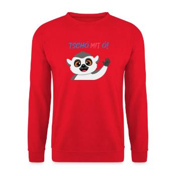 Tschö mit Ö Panda - Unisex Pullover - Rot - Vorne - Alina (178cm) & Michal (187cm)