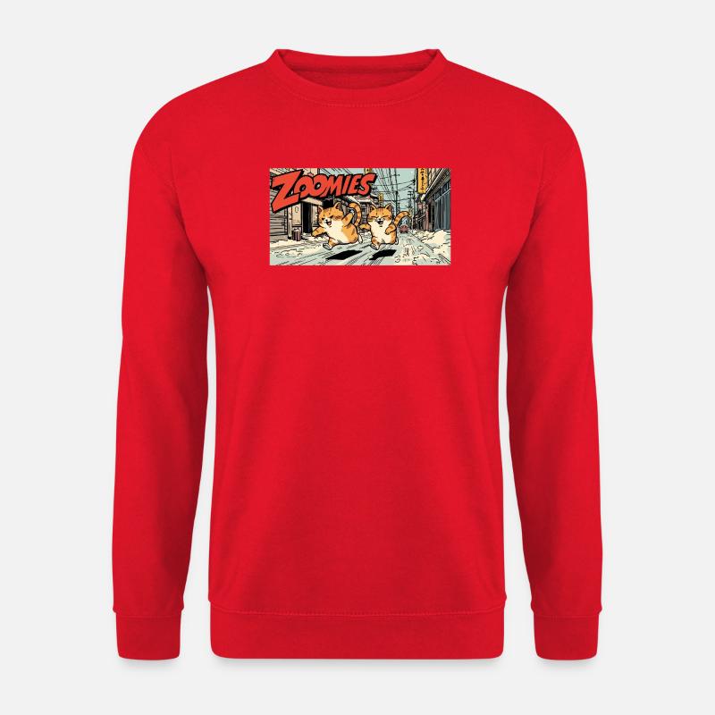 Anime Katzen Wettlauf - Unisex Pullover - Rot