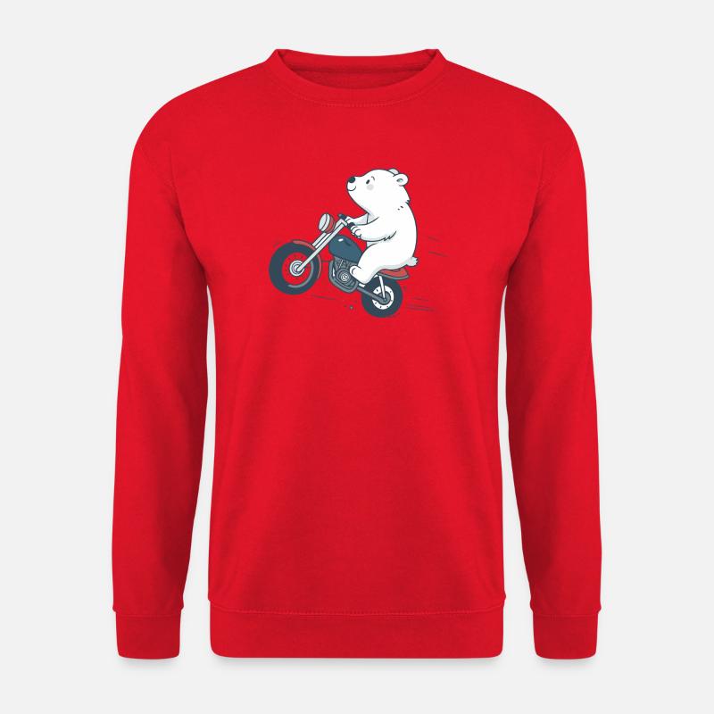 Biker Bear on Bold Road - Unisex Sweatshirt - red
