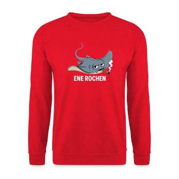 Ene Rochen Raucher Spruch Zigarette Kippe Rauchen - Unisex Pullover - Rot - Vorne - Alina (178cm) & Michal (187cm)
