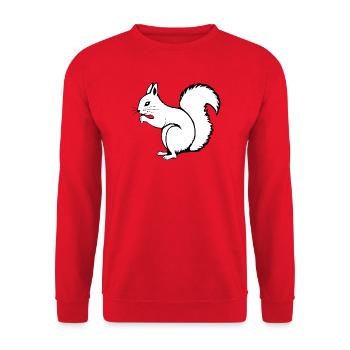 Squirrel T-shirt Gift Nature Lover - Unisex Sweatshirt - red - Front - Alina (178cm) & Michal (187cm)