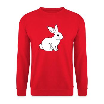 Rabbit Bunny Bunny Dwarf Rabbit Gift - Unisex Sweatshirt - red - Front - Alina (178cm) & Michal (187cm)