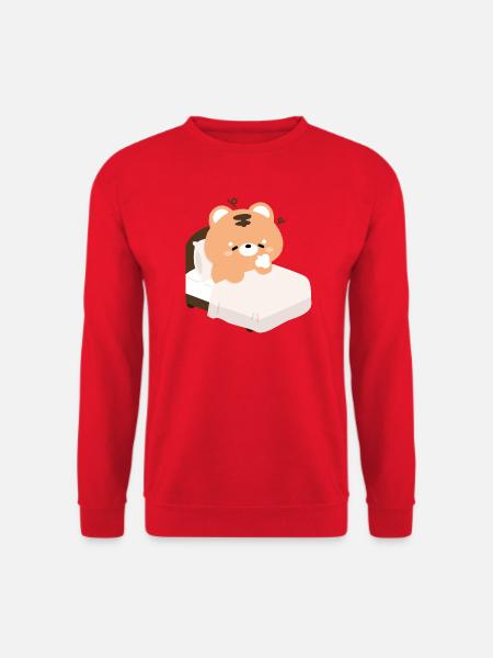 Schläfriger, müder Tiger - Unisex Pullover - Rot