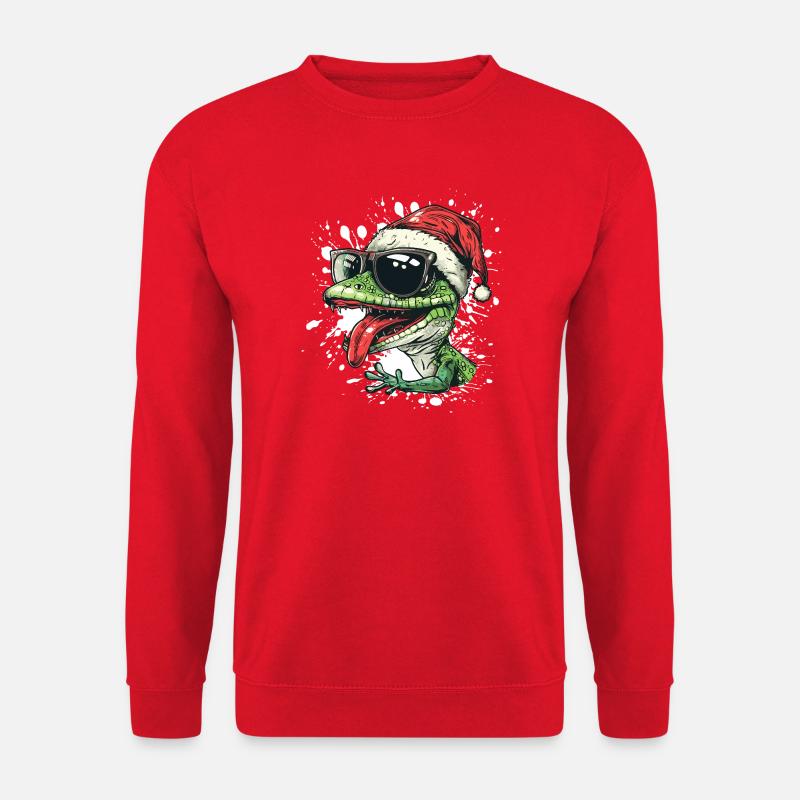 Lizard Christmas Funny Gecko - Unisex Sweatshirt - red