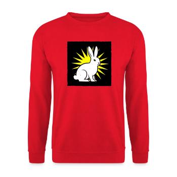 Cool bunny in punk rock & pop art style - Unisex Sweatshirt - red - Front - Alina (178cm) & Michal (187cm)