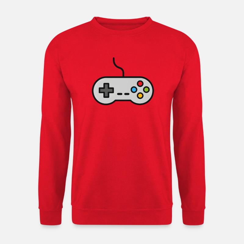 Retro Control Silhouette Gamer Spielkonsole - Unisex Pullover - Rot