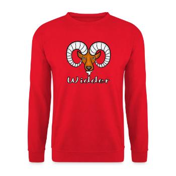 Widder Sternzeichen - Unisex Pullover - Rot - Vorne - Alina (178cm) & Michal (187cm)