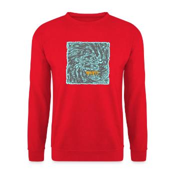 Wave flow neon pattern surf - Unisex Sweatshirt - red - Front - Alina (178cm) & Michal (187cm)