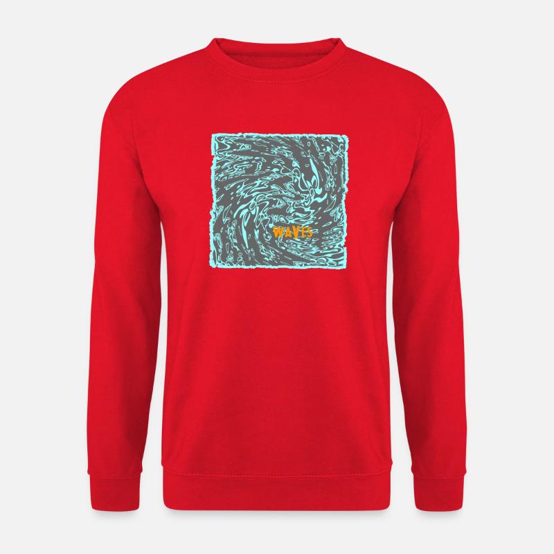 Wellenfluss Neon Muster surf - Unisex Pullover - Rot