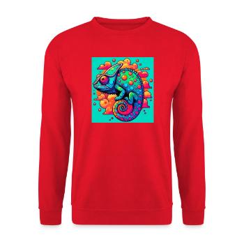chameleon - Unisex Sweatshirt - red - Front - Alina (178cm) & Michal (187cm)