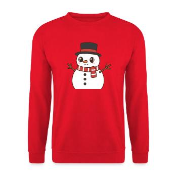 Snowman - Unisex Sweatshirt - red - Front - Alina (178cm) & Michal (187cm)