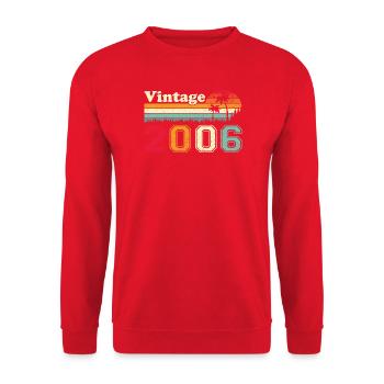 2006 Vintage Retro Birthday Gift - Unisex Sweatshirt - red - Front - Alina (178cm) & Michal (187cm)