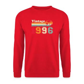 1996 Vintage Retro Geburtstagsgeschenk - Unisex Pullover - Rot - Vorne - Alina (178cm) & Michal (187cm)