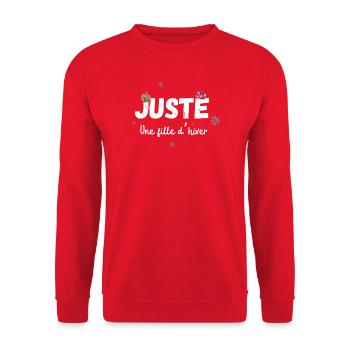Juste une fille d’hiver cadeau - Sweat-shirt Unisexe - rouge - Devant - Alina (178cm) & Michal (187cm)