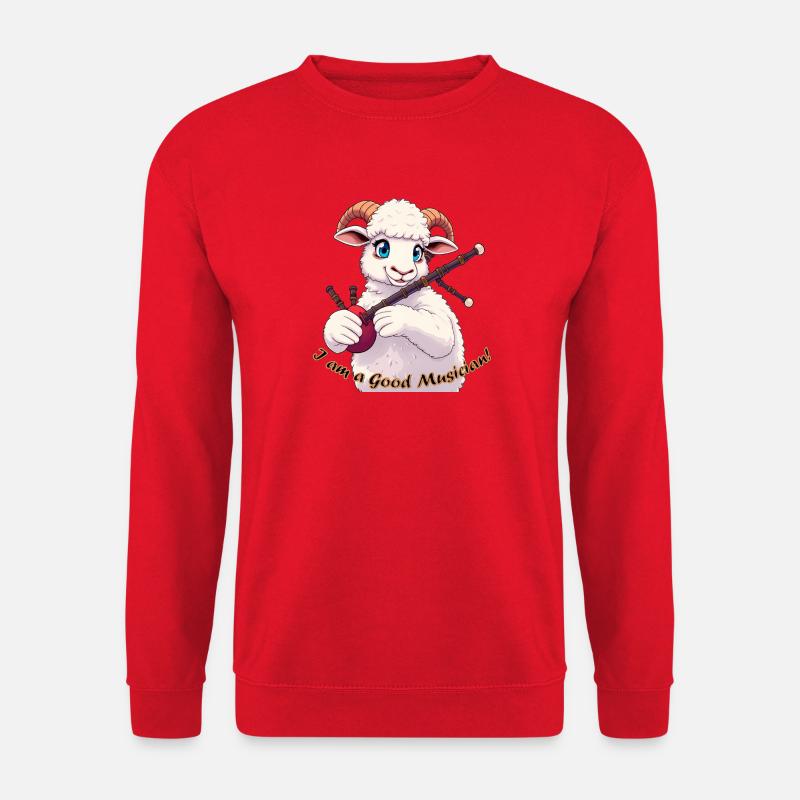Schaf Musiker Dudelsack Karikatur - Unisex Pullover - Rot