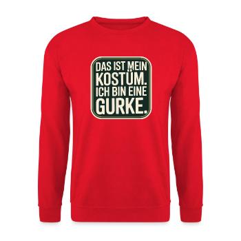 Concombre C’est mon concombre Costume Carnaval Carnaval - Sweat-shirt Unisexe - rouge - Devant - Alina (178cm) & Michal (187cm)