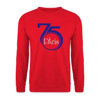 75 Paris - Unisex Sweatshirt - red - Front - Alina (178cm) & Michal (187cm)
