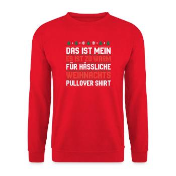 Zu Warm Für Hassliche Weihnacht Pullover - Unisex Pullover - Rot - Vorne - Alina (178cm) & Michal (187cm)