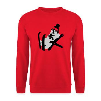 Snowman - Unisex Sweatshirt - red - Front - Alina (178cm) & Michal (187cm)