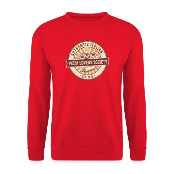 Pizza Liebhaber Italienisch Authentisch  - Unisex Pullover - Rot - Vorne - Alina (178cm) & Michal (187cm)