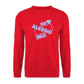 Alessio als Couple - Unisex Pullover - Rot - Vorne - Alina (178cm) & Michal (187cm)