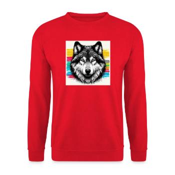 Loup - Sweat-shirt Unisexe - rouge - Devant - Alina (178cm) & Michal (187cm)