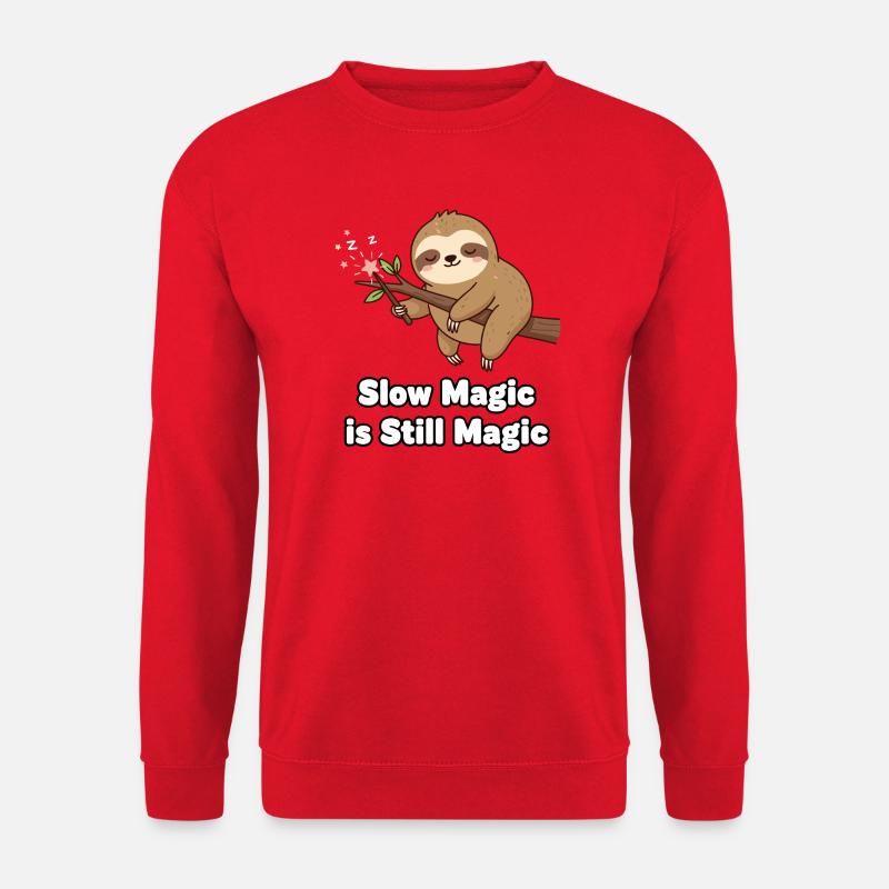 Slow Magic Calm Sloth - Unisex Sweatshirt - red